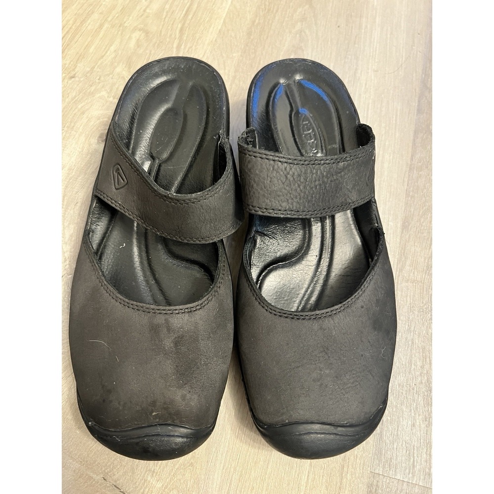 KEEN Black Leather Mule Slip-On US 8.5 EU 38 M